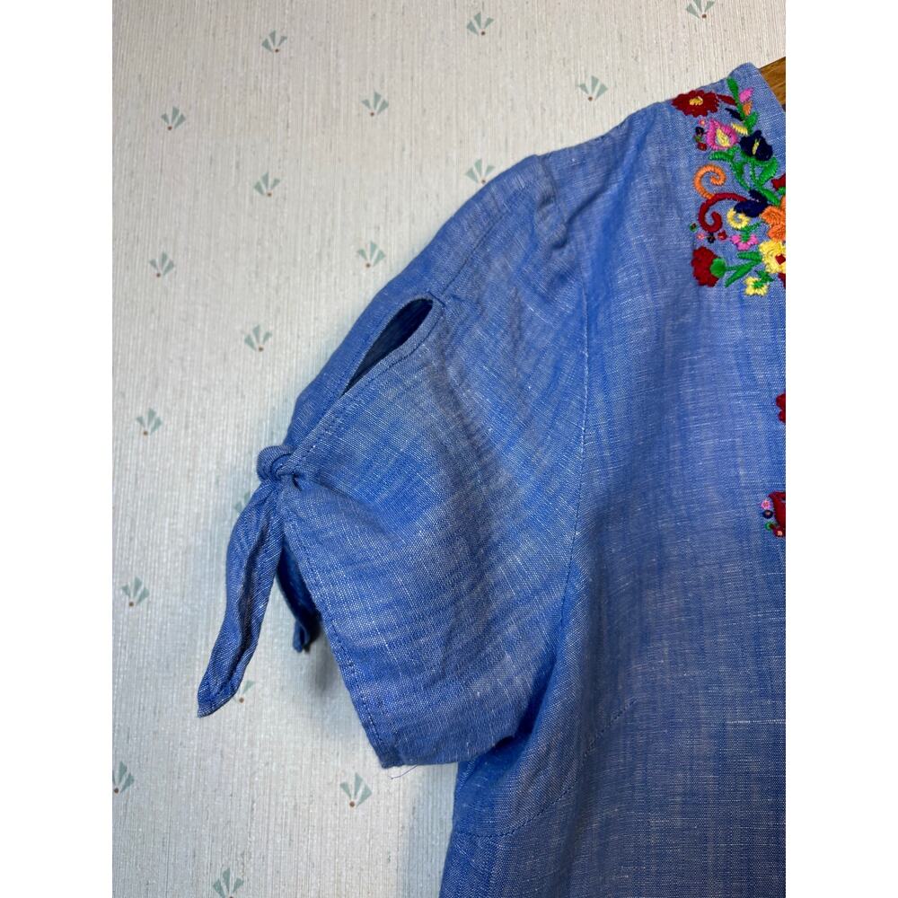 Talbots Linen Cotton Floral Embroidered Skirt 6 and Top Small Set Artisan Resort - Picture 6 of 13